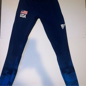 Adidas Navy Blue USA OLYMPIC Flag Leggings